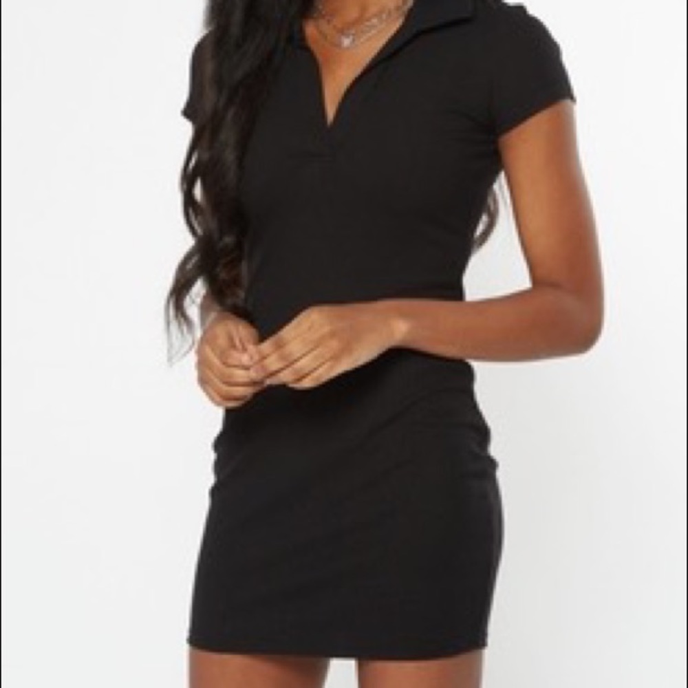 Black polo mini dress
